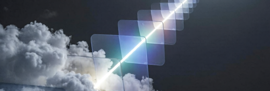 Ilustración conceptual de un haz de luz enfocado que atraviesa formas abstractas y simboliza cómo el prompt engineering clarifica la IA en marketing digital.