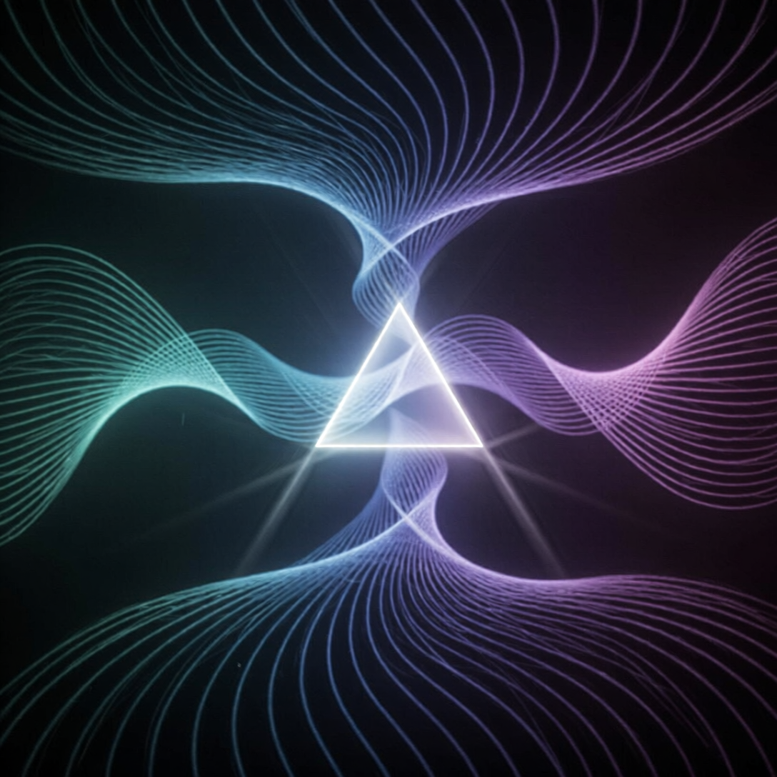 Representación conceptual de datos fluyendo hacia un prisma que proyecta rutas claras para decisiones de marketing.